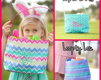 Girls Easter Basket, Monogrammed Easter Basket, Personalized Easter Basket, Embroidered Easter Basket, Easter Bucket, Kids Easter Basket