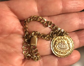 Gold filled Birthday charm bracelet