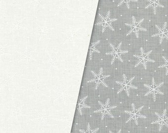 White on White Snowflake Fabric, Maywood Studios Solitaire Whites V MAS2217-SW Soft, White Christmas Snowflakes Quilt Fabric, Cotton