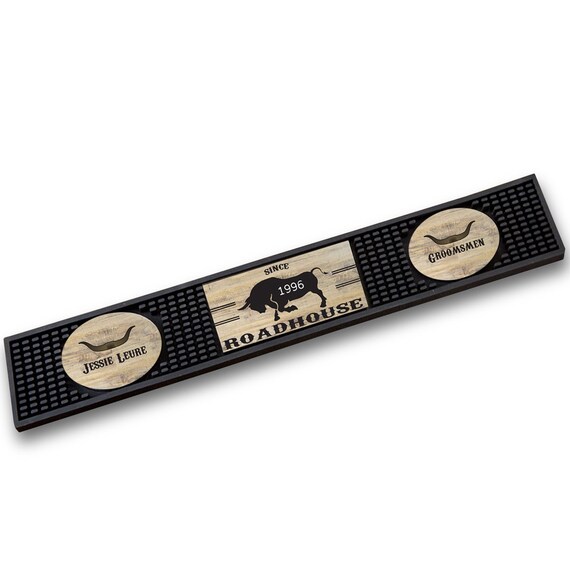 Personalized Rail Bar Mat Personalized Bar Mat Customized