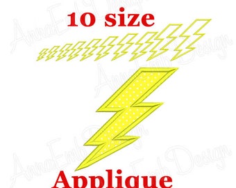 Lightning Bolt Applique Embroidery Design Machine Super Hero Flash Lightning Bolt Applique Embroidery Design Machine Super Hero Flash