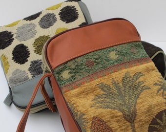SMALL SHOULDER BAG by Elizabeth Z Mow Fabric and Leather Desert Palms