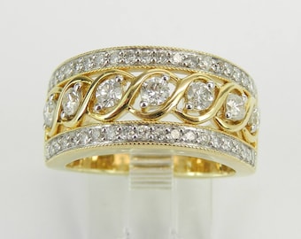 1.00 ct Diamond Anniversary Band Wedding Ring Yellow Gold Size 7 Stackable Ring