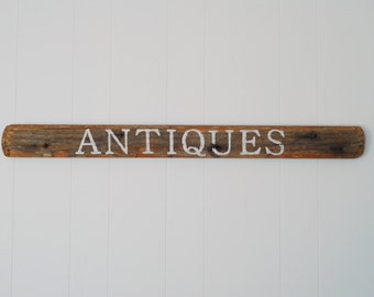 Antiques Reclaimed Wood Sign