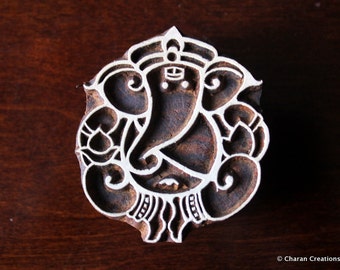Blockprint stamp, Textile stamp, Hand Carved Indian Wood stamp, Pottery stamp - Ganesha