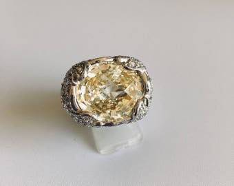 Silver and citrine ring
