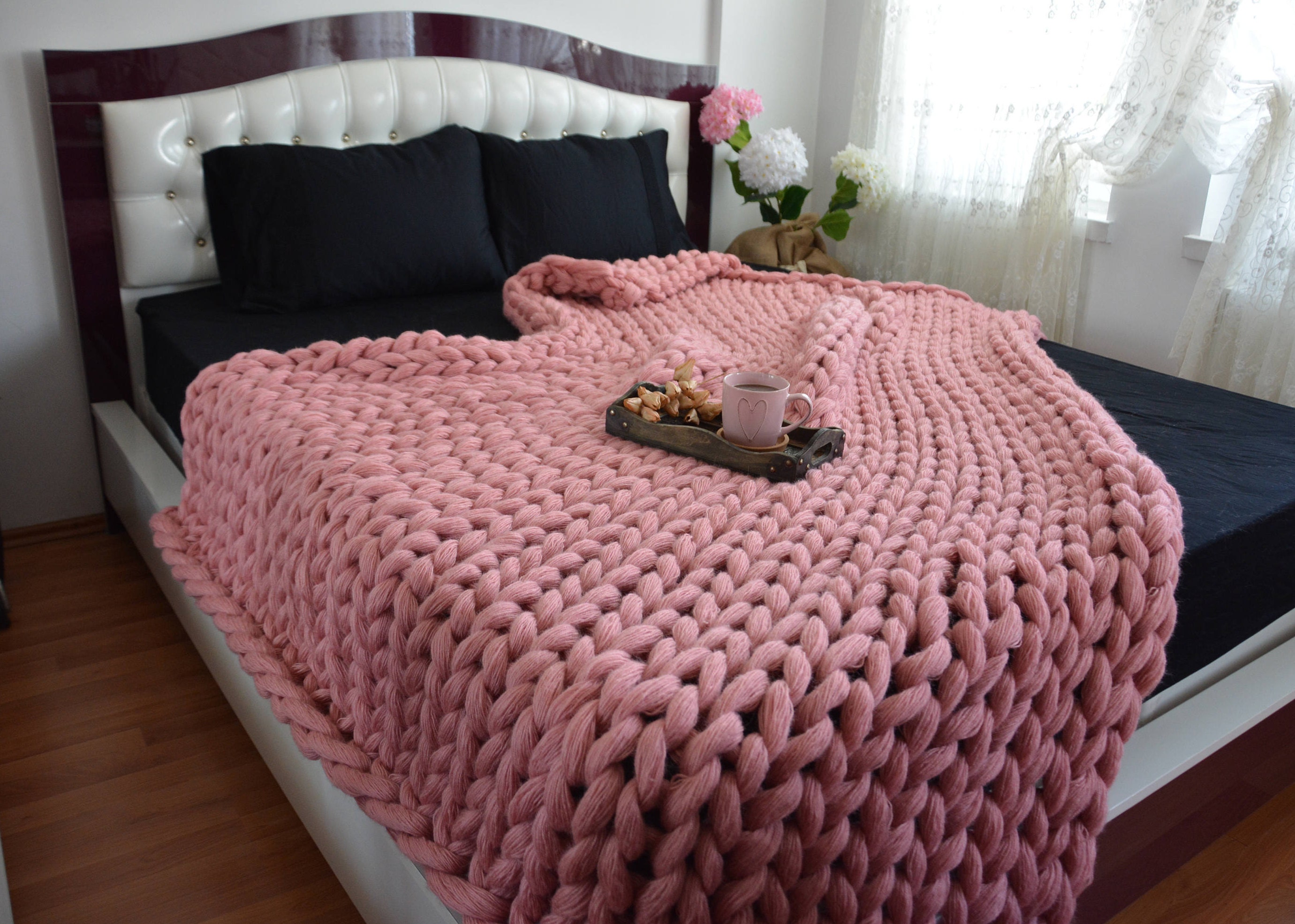Chunky knit blanket Lap Blanket Chunky knit throw Chunky