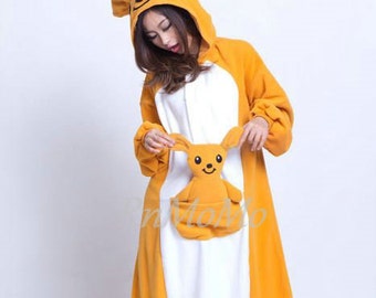 KIGURUMI Cosplay Romper Charactor animal Hooded Pajamas Xmas gift Adult Costume sloth outfit Sleepwear kangaroo animal onesie