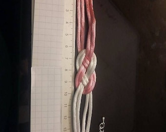 Pink and white sailor knot bracelet