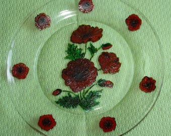 plate glass poppies pattern