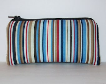 Padded Pipe Pouch, Pipe Case, Pipe Bag, Beach Stripes Bag, Padded Pouch, Small Pouch, Striped Pouch, Stoner Gift, Pipe Pouch - 5.5" SMALL