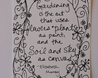 Gardening is the Art - Original, One of a Kind Painting Page