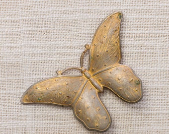 Gold Vintage Butterfly Brooch Mod Broach Vtg Pin 7ii