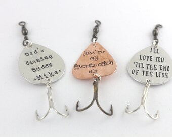 Fishing Lure - Custom Fish Hook - Personalized Fishing Lure - Silver Fish Hook - Copper Fishing Lure - Gift for Dad - Father's Day Gift