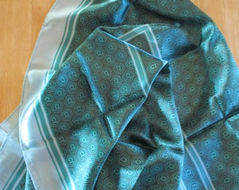 Sophisticated James Daugherty Teal and Deep Gray Geometric Scarf