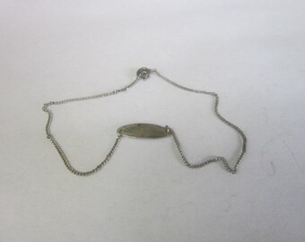 Vintage Sterling Silver Ankle ID Bracelet Not Engraved