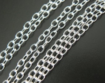 Wholesale Sterling Silver Chains. Unfinished Bulk Chain. 2mm Cable Oval Chain (10 feet) Sku: 101020
