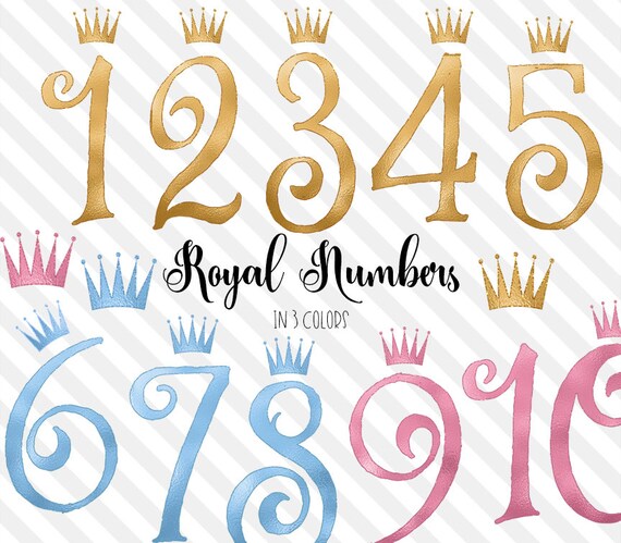 gold crown numbers clipart royal birthday numbers png clip