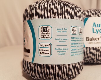 Aunt Lydia's Baker's Cotton Crochet Thread in Black