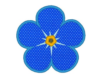 Forget Me Not Flower Applique Embroidery Design