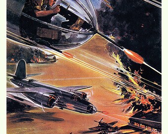 World War II US Air Force recruitment poster. "Fly. U.S. Army Air Forces." Aviation Poster