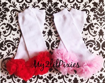 White LEG WARMERS with ruffle , baby girl leg warmers, girls leg warmers, chiffon ruffle leg warmers, all white leg warmers . Ready to ship