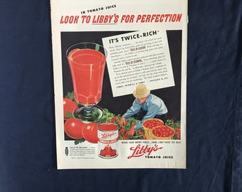 Vintage Libby's Tomato Juice Ad