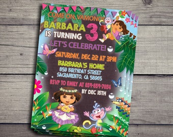 Dora the Explorer Invitation, Dora the Explorer Birthday Party Invite, Dora the Explorer Printable And Digital File, Dora the Explorer