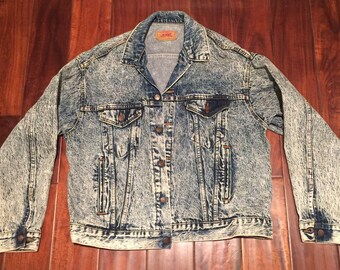 Vintage Levis Acid Washed Denim jacket XL 1980's