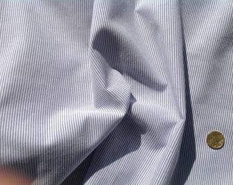 Dark blue and white striped Oxford 112cm width, 6 polycotton fabric