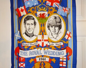 the royal wedding 1981 tea towel