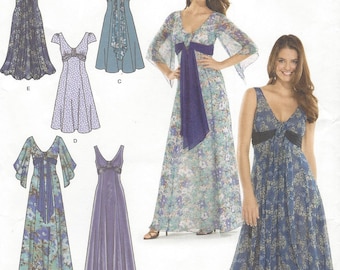 Womens Special Occasion Dress Prom or Bridesmaid 3 Lengths OOP Simplicity Sewing Pattern 3785 Size 8 10 12 14 16 Bust 31 1/2 to 38 UnCut