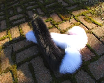 Any Color Fluffy Furry Tipped Cat Tail Cosplay Fully Plush