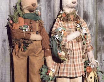 Primitive E-PATTERN Prim Bunnies Welcome Spring