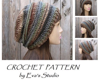 Crochet Hat - Slouchy Hat, Crochet Pattern PDF,Easy, Pattern No. 30