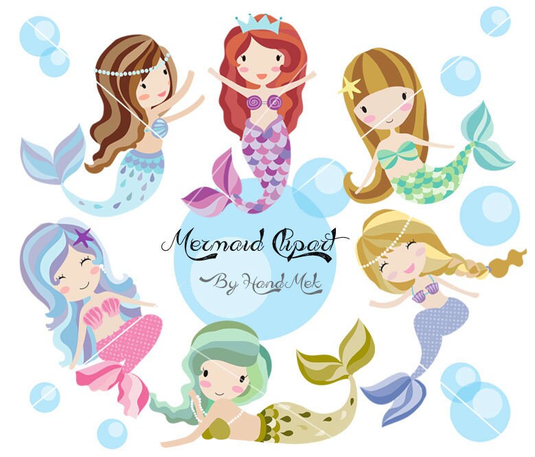 Cute Mermaid Clipart Mermaid clipart PNG file 300 dpi Cute Mermaid Clipart Mermaid clipart PNG file 300 dpi