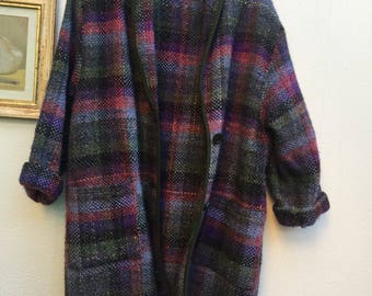 HANDMADE | Made in Italy | 90s Vintage | Wool Coat | Wool Blazer | Handmade Coat | Vintage Coat Wool Coat | Plaid Coat | Oversized coat