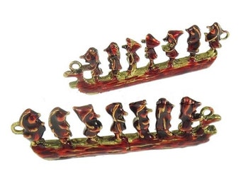 2pc 72.5x22mm zinc alloy enamel ship connectors-9545