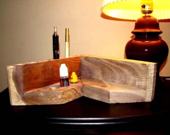 Walnut Vape & Juice Caddy, Large 3-3-3 Ecig Holder