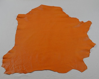 Orange caramel lamb leather skin