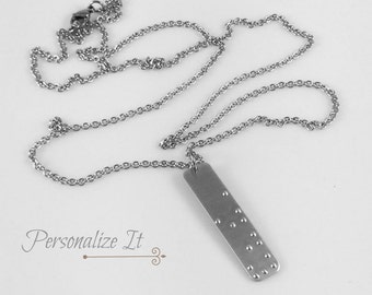 REAL BRAILLE, Braille Necklace, Personalized Jewelry, Braille Jewelry, Braille, Personalized Braille, Can Be Read By Visually Impaired