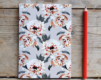 Pretty Peony Unlined Notebook