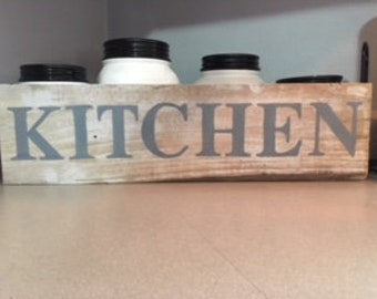 Hand Made Repurposed Pallet Wood Sign "Kitchen"