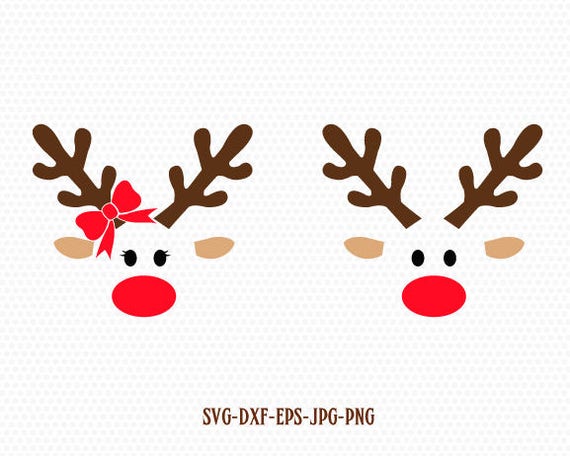 Download Rudolf Christmas Xmas Reindeer SVG Boy and Girl Reindeer