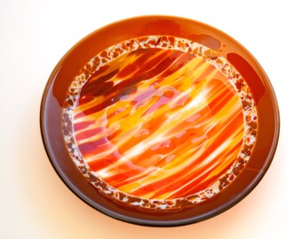 Fused glass bowl, Sedona glass, Fused glass serving bowl