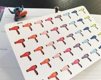 PP178 -- Set of 40 little Hair Dryers Life Planner Stickers || Perfect 4 Erin Condren, Limelife, Plum Paper, Filofax Planners