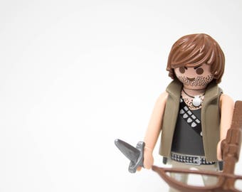 Walking dead's Daryl Dixon - Compatible - Handmade - Limited - TWD - Rick - Karl - Carol - Eugene - Neegan Playmobil customized