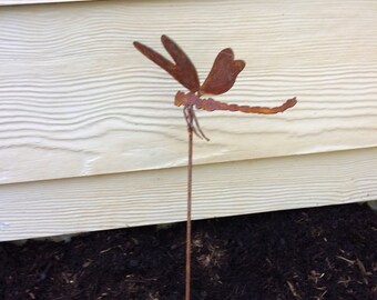 Dragonfly Garden Ornament, Dragonfly Gift, Dragonfly Decor, Garden Metal Art, Rustic Decor, Garden Gifts, Garden Decorations