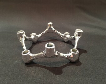 Danish silver star candle holders, Design with light, Silver plated, Tiny taper candle holder, Mid Century modern candle holder