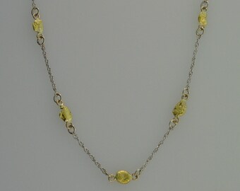 Gold Nugget with 14K rope chain